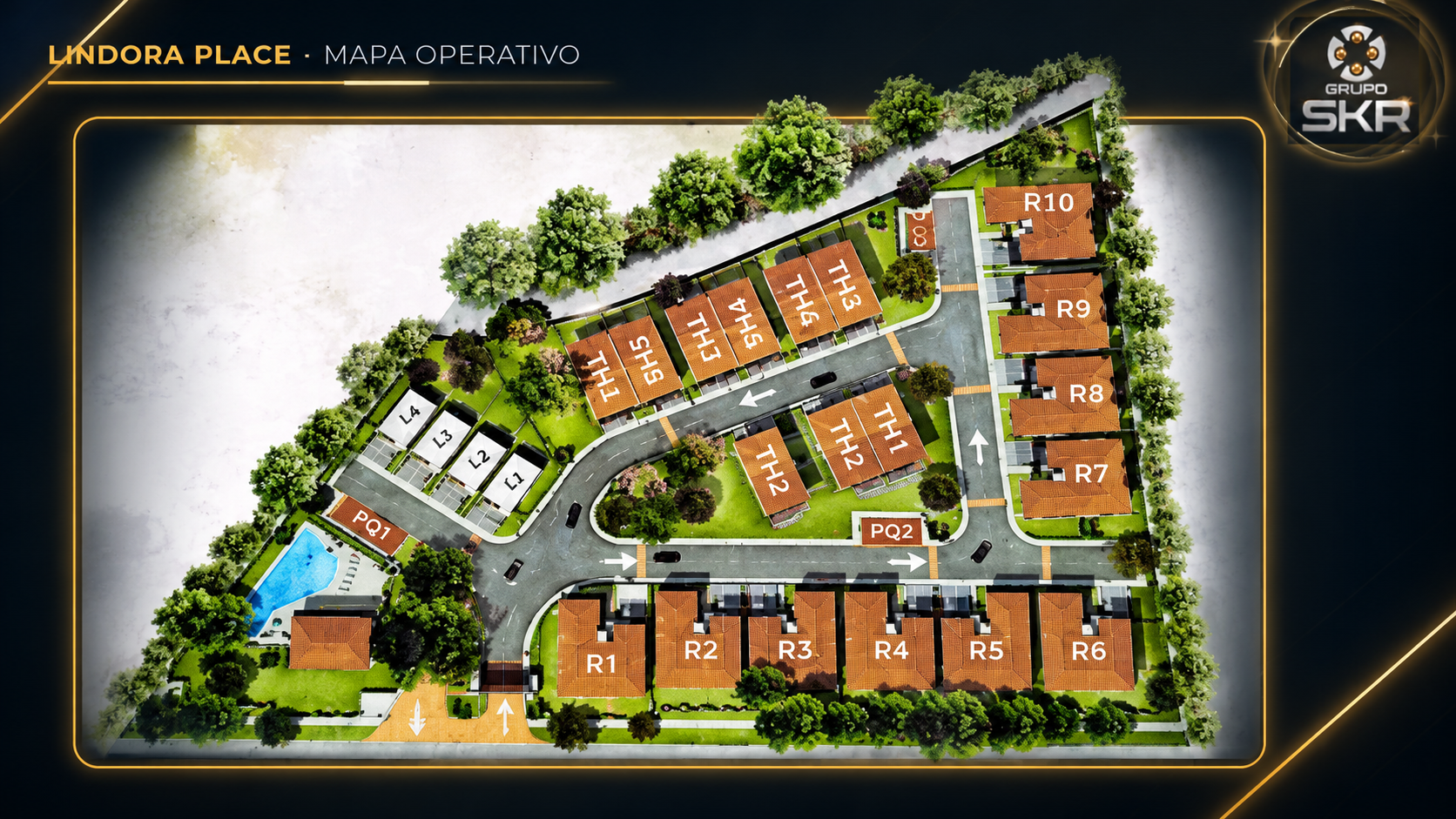 Mapa operativo ampliado de Lindora Place para exposición
